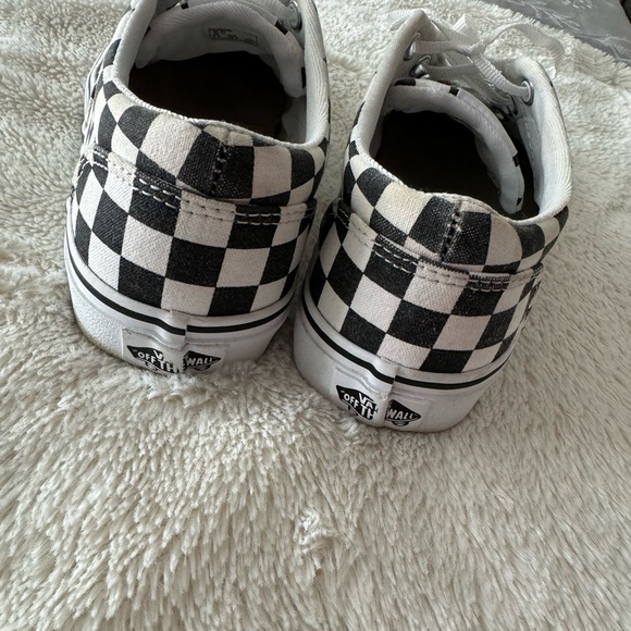 Vans original canvas lace up low-top checkered black and white sneakers - Picture 7 of 11